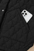 Stand Collar Flower Quilted Snap Button Zip Vests